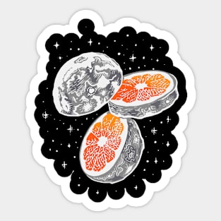 Moon Orange Design Sticker